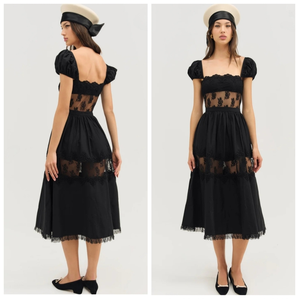 For Love & Lemons Liya Lace Midi Dress - Picture 2 of 8